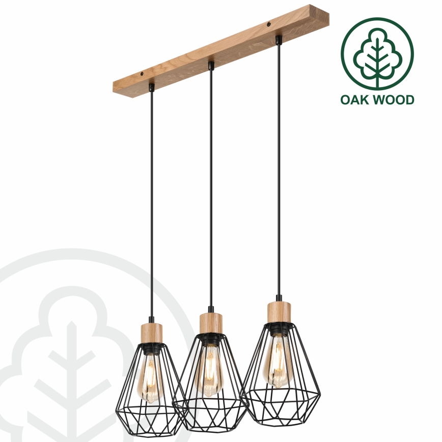 Brilagi - Żyrandol na lince WOODY BASKET 3xE27/60W/230V dąb