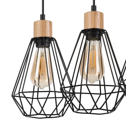 Brilagi - Żyrandol na lince WOODY BASKET 3xE27/60W/230V dąb