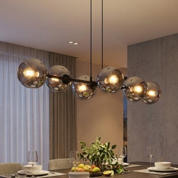 Brilagi - Żyrandol na linkach 6xE27/60W/230V czarny/przydymiony szary