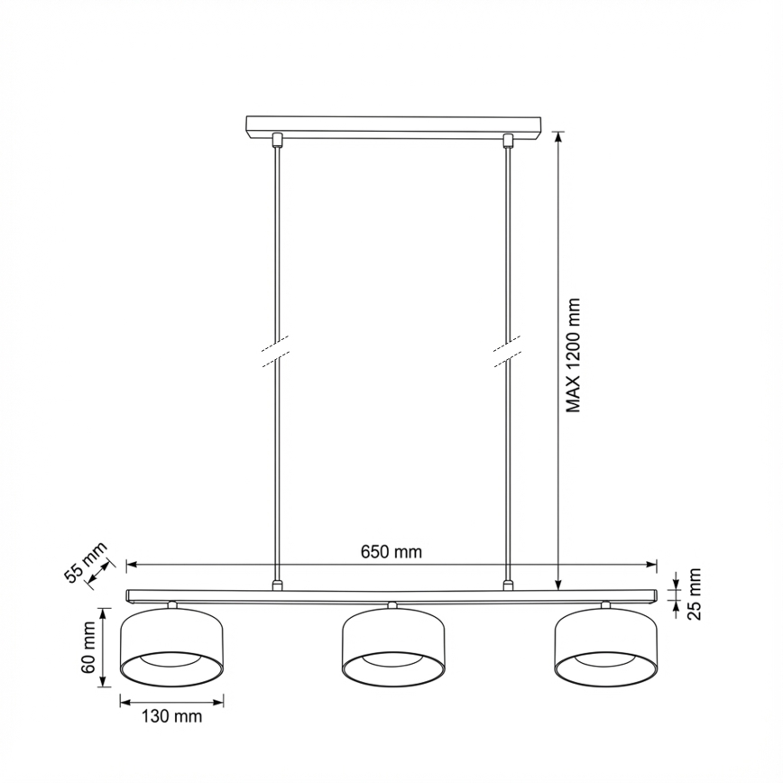 Brilagi - Żyrandol na linkach AURA LUX 3xGX53/30W/230V czarny/złoty