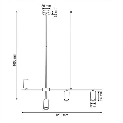 Brilagi - Żyrandol na linkach CRANE 4xGU10/30W/230V biały