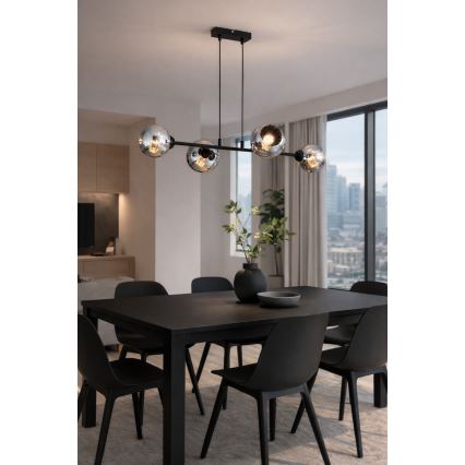 Brilagi - Żyrandol na linkach DIOR 4xE27/60W/230V czarny/dymny szary