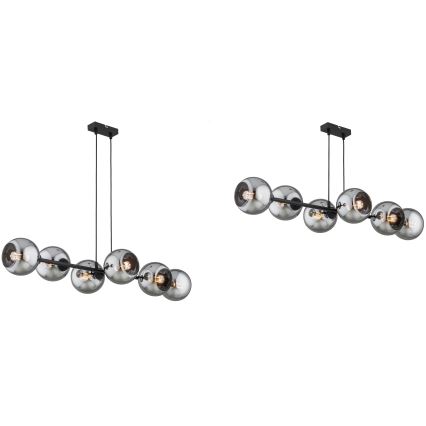 Brilagi - Żyrandol na linkach DIOR 6xE27/60W/230V czarny/przydymiony szary