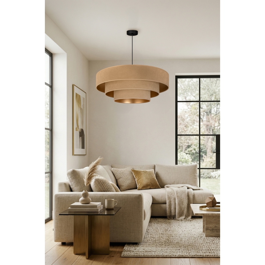 Brilagi - Żyrandol na linkach LUNETA 3xE27/60W/230V śr. 80 cm beżowy/złoty