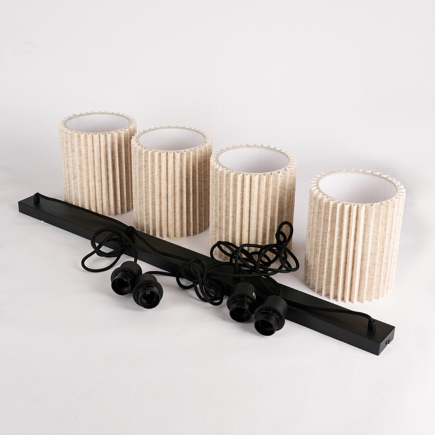 Brilagi - Žyrandol na linkach NORDIC WAVE 4xE27/15W/230V lniany/czarny