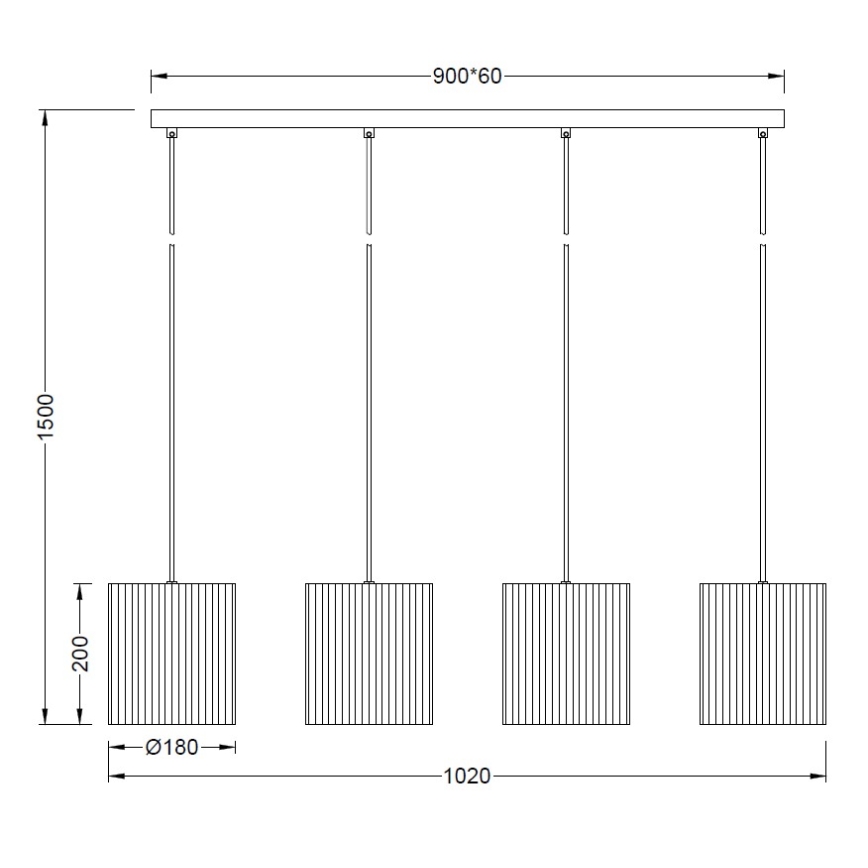Brilagi - Žyrandol na linkach NORDIC WAVE 4xE27/15W/230V lniany/czarny