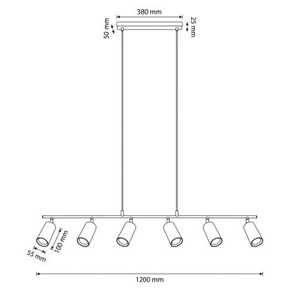 Brilagi - Żyrandol na linkach SELE 6xGU10/30W/230V czarny