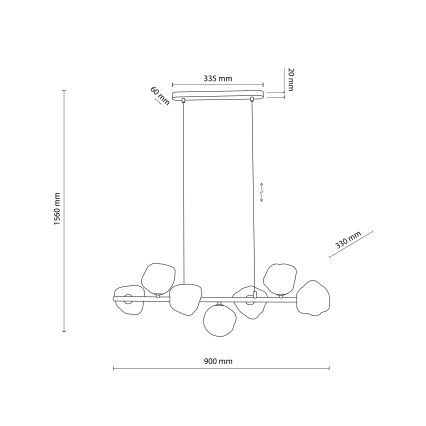 Brilagi - Żyrandol na linkach VULCANO 7xG9/8W/230V brązowy/przydymiony beżowy