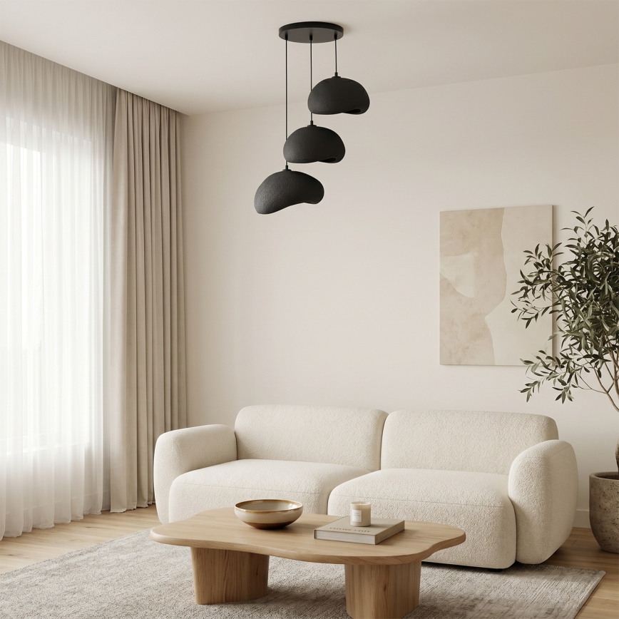 Brilagi - Żyrandol na linkach WABI SABI 3xE27/40W/230V śr. 60 cm czarny