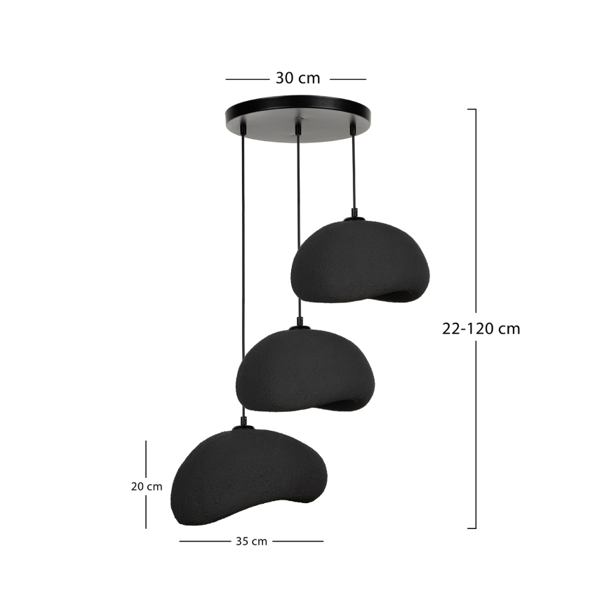 Brilagi - Żyrandol na linkach WABI SABI 3xE27/40W/230V śr. 60 cm czarny