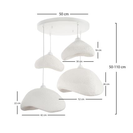 Brilagi - Żyrandol na linkach WABI SABI 4xE27/40W/230V śr. 90 cm biały