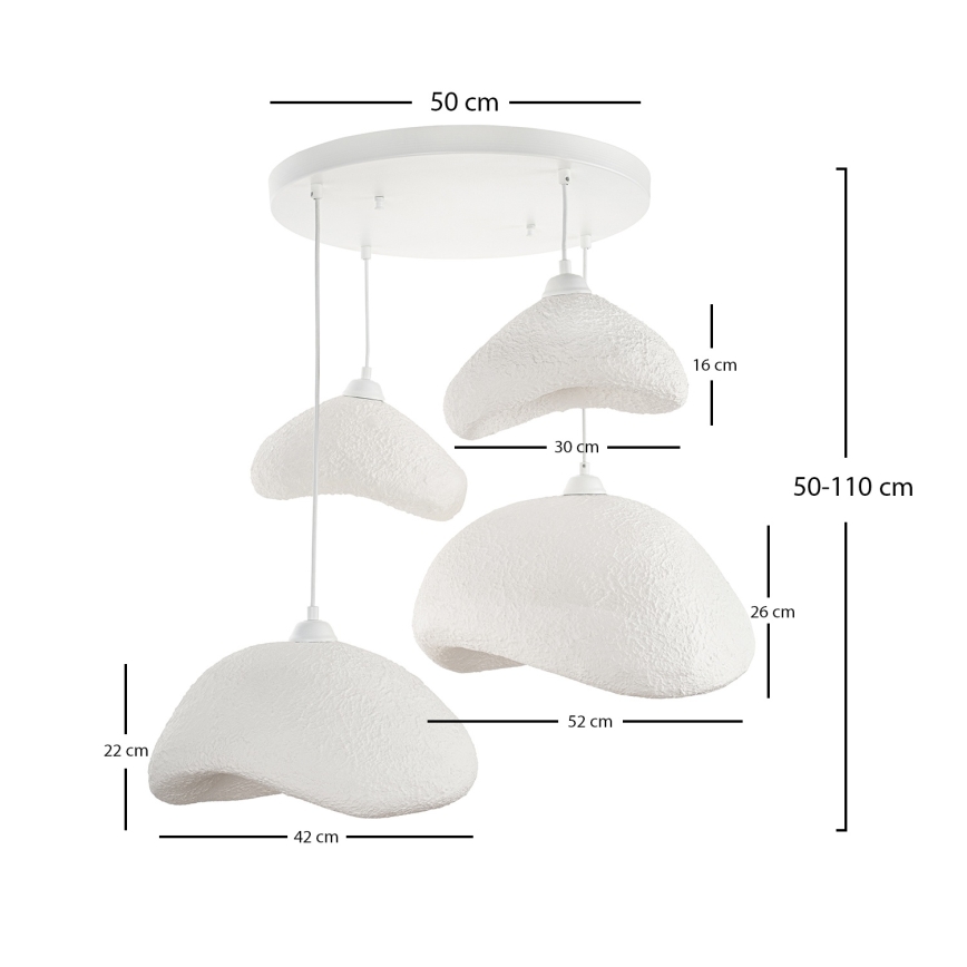 Brilagi - Żyrandol na linkach WABI SABI 4xE27/40W/230V śr. 90 cm biały