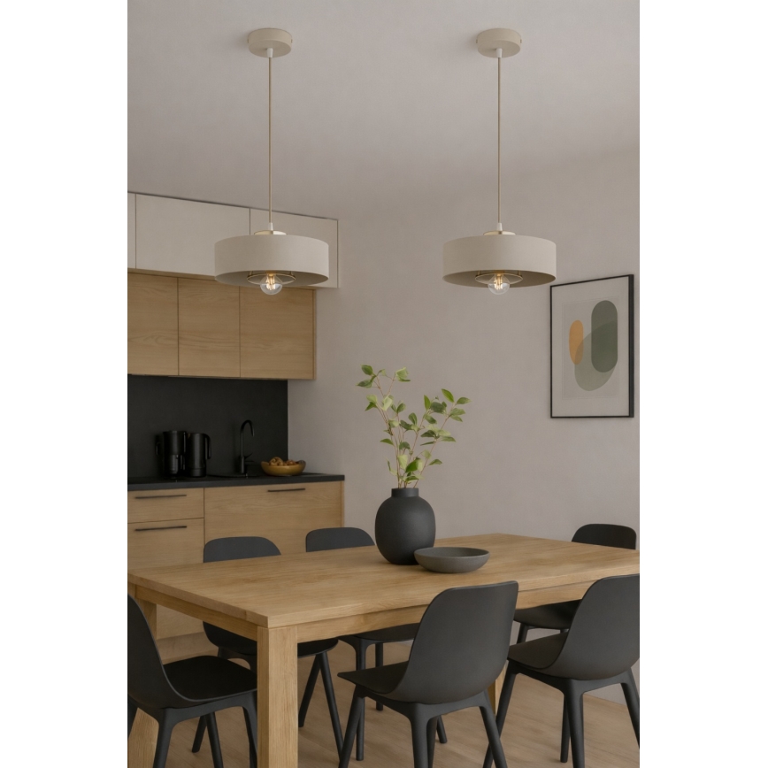 Brilagi - Żyrandol na linkę SPRING 1xE27/60W/230V Ø 30 cm beżowy/złoty