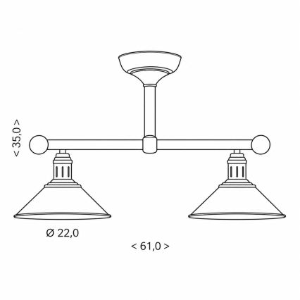 BRILAGI - Żyrandol na pręcie FORGE 2xE27/60W/230V miedziany/patina