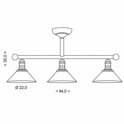 BRILAGI - Żyrandol na pręcie FORGE 3xE27/60W/230V patyna/miedziany