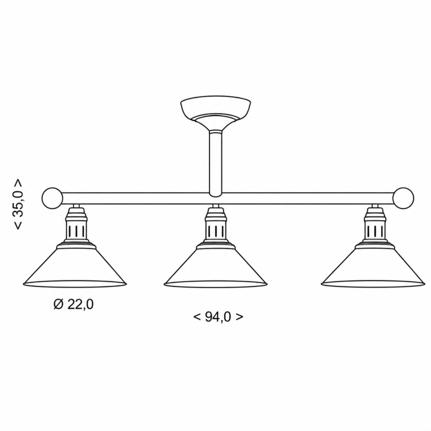 BRILAGI - Żyrandol na pręcie FORGE 3xE27/60W/230V patyna/miedziany