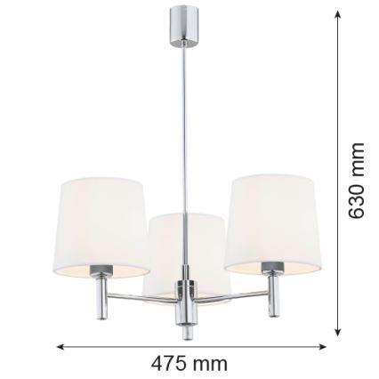 Brilagi - Žyrandol na pręcie MONTE 3xE27/15W/230V kremowy/błyszczący chrom