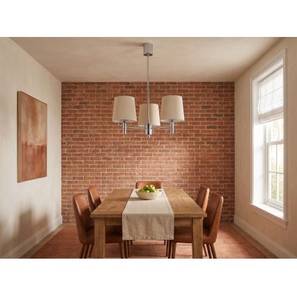 Brilagi - Żyrandol na pręcie MONTE 3xE27/60W/230V beżowy/błyszczący chrom