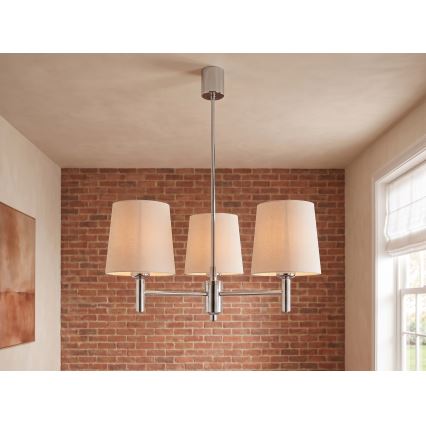 Brilagi - Żyrandol na pręcie MONTE 3xE27/60W/230V beżowy/błyszczący chrom