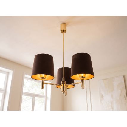Brilagi - Żyrandol na pręcie MONTE 3xE27/60W/230V brązowy/złoty