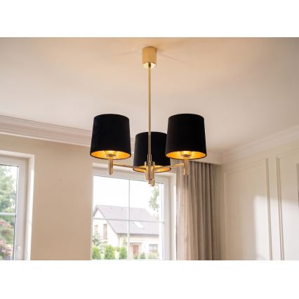 Brilagi - Żyrandol na pręcie MONTE 3xE27/60W/230V czarny/złoty