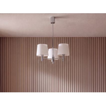 Brilagi - Žyrandol na pręcie MONTE 3xE27/60W/230V kremowy/błyszczący chrom