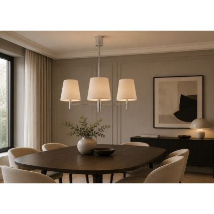 Brilagi - Žyrandol na pręcie MONTE 3xE27/60W/230V kremowy/błyszczący chrom