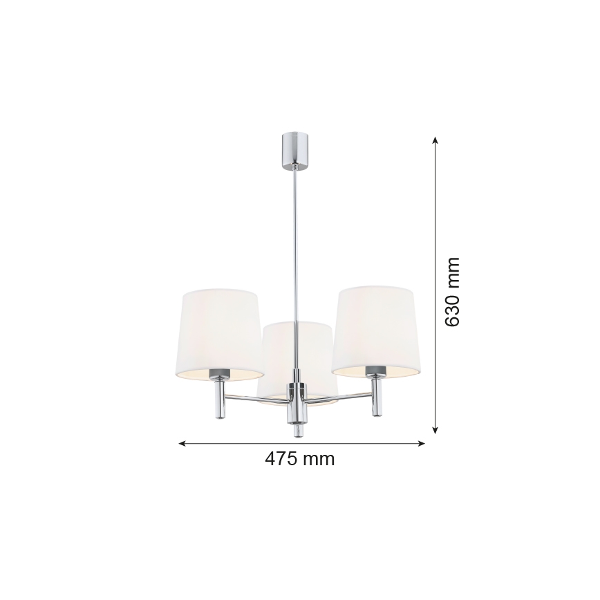 Brilagi - Žyrandol na pręcie MONTE 3xE27/60W/230V kremowy/błyszczący chrom