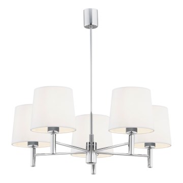 Brilagi - Żyrandol na pręcie MONTE 5xE27/15W/230V kremowy/błyszczący chrom