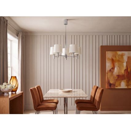 Brilagi - Żyrandol na pręcie MONTE 5xE27/60W/230V kremowy/błyszczący chrom