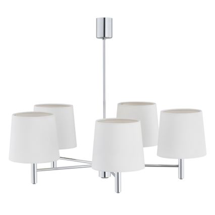 Brilagi - Żyrandol na pręcie MONTE 5xE27/60W/230V kremowy/błyszczący chrom