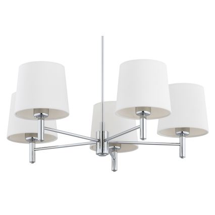 Brilagi - Żyrandol na pręcie MONTE 5xE27/60W/230V kremowy/błyszczący chrom