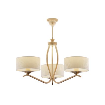 Brilagi - Żyrandol na pręcie SAPHIRE 3xE27/15W/230V Ø 66 cm kremowy/złoty/patyna