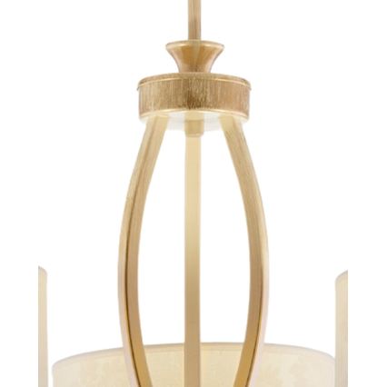 Brilagi - Żyrandol na pręcie SAPHIRE 3xE27/15W/230V Ø 66 cm kremowy/złoty/patyna