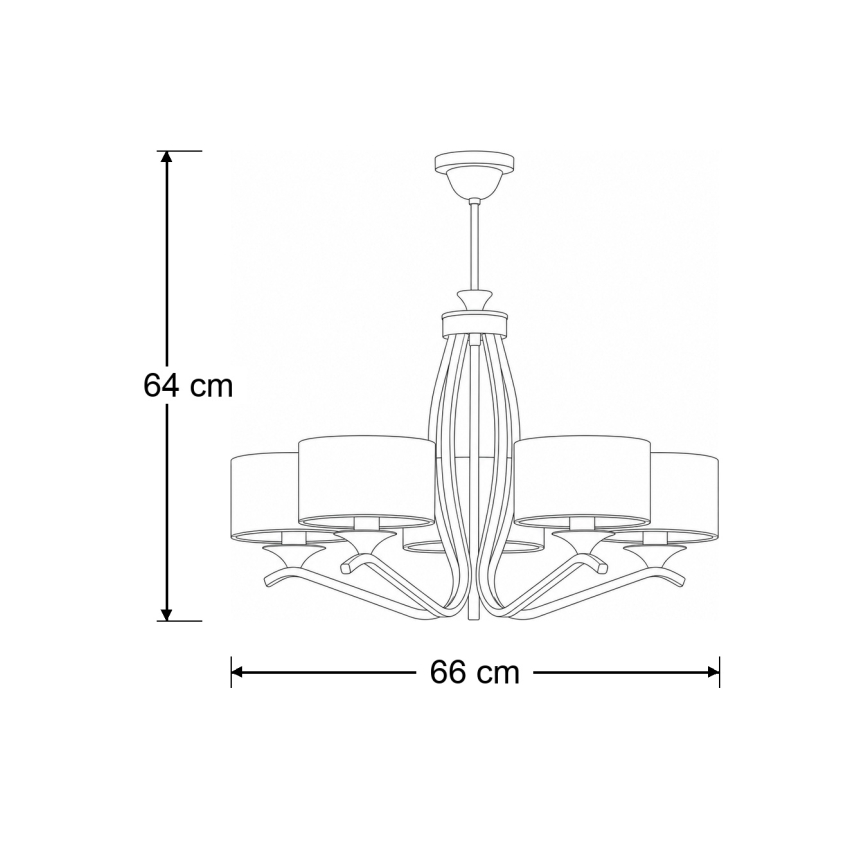 Brilagi - Żyrandol na pręcie SAPHIRE 5xE27/15W/230V śr. 66 cm kremowy/złoty/patyna