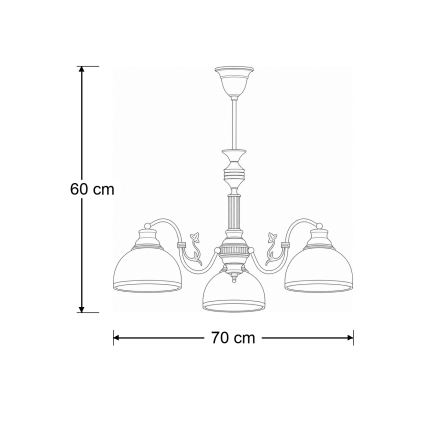 Brilagi - Żyrandol na pręcie TAURUS 3xE27/15W/230V śr. 70 cm brąz