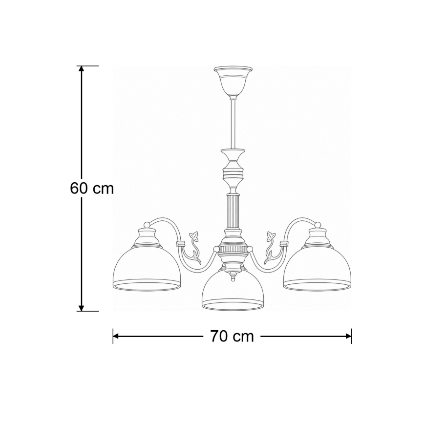 Brilagi - Żyrandol na pręcie TAURUS 3xE27/15W/230V śr. 70 cm brąz