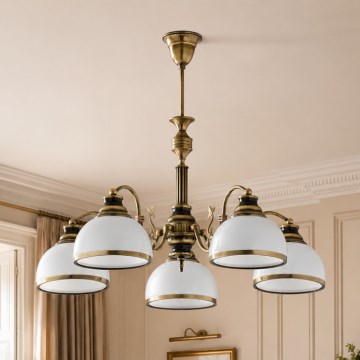 Brilagi - Żyrandol na pręcie TAURUS 5xE27/15W/230V śr. 70 cm brąz