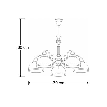Brilagi - Żyrandol na pręcie TAURUS 5xE27/15W/230V śr. 70 cm brąz