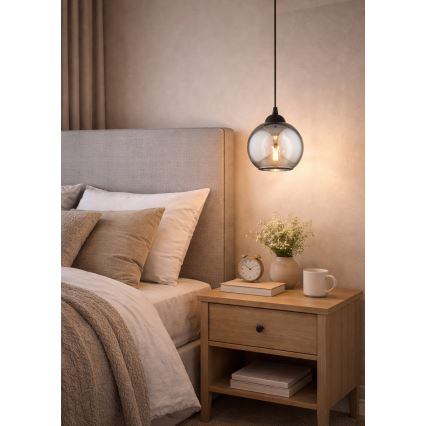 Brilagi - Żyrandol na przewodzie 1xE27/60W/230V czarny/dymny szary