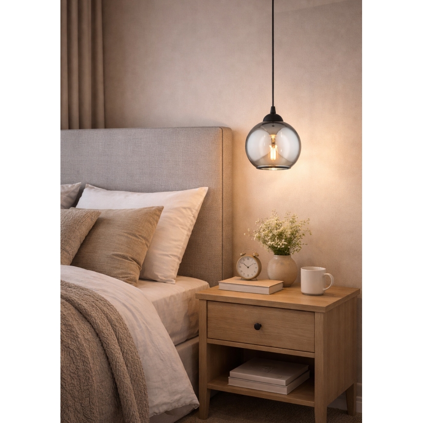 Brilagi - Żyrandol na przewodzie 1xE27/60W/230V czarny/dymny szary