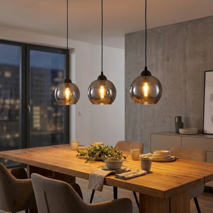 Brilagi - Żyrandol na przewodzie 1xE27/60W/230V czarny/dymny szary