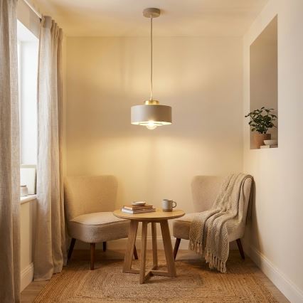 Brilagi - Żyrandol na przewodzie 1xE27/60W/230V śr. 20 cm beżowy/złoty