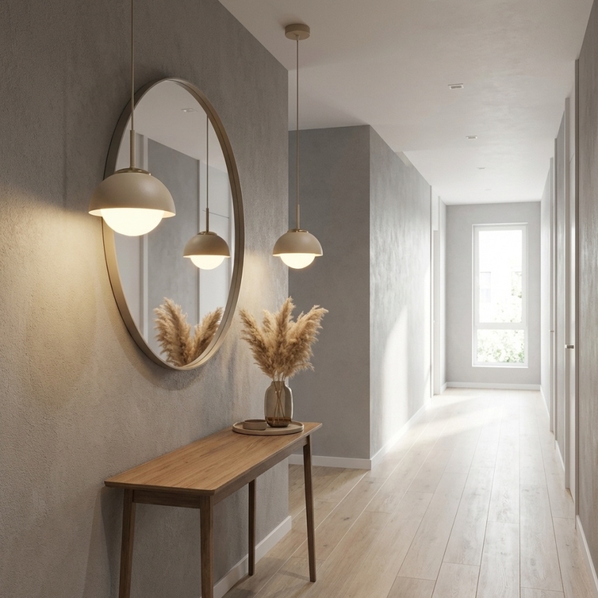 Brilagi - Żyrandol na przewodzie 1xE27/60W/230V, średnica 18 cm, beżowy/złoty