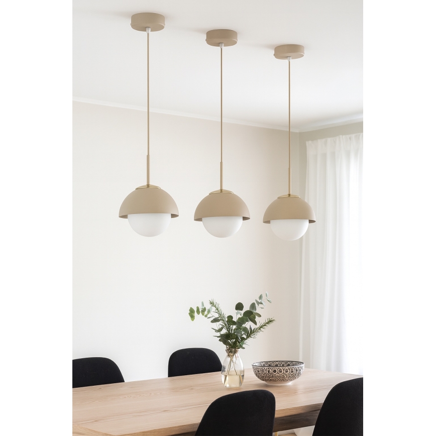 Brilagi - Żyrandol na przewodzie 1xE27/60W/230V, średnica 18 cm, beżowy/złoty