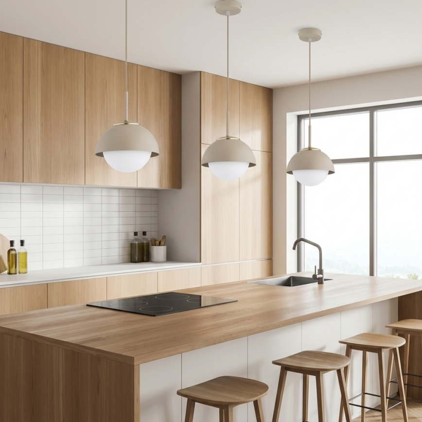 Brilagi - Żyrandol na przewodzie 1xE27/60W/230V, średnica 18 cm, beżowy/złoty