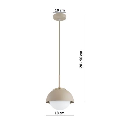Brilagi - Żyrandol na przewodzie 1xE27/60W/230V, średnica 18 cm, beżowy/złoty