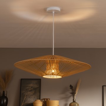 Brilagi - Żyrandol na przewodzie CERIA BOHO 1xE27/40W/230V śr. 70 cm biały/brązowy