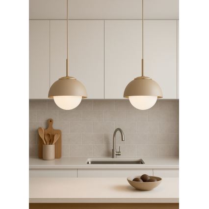 BRILAGI - Żyrandol na przewodzie COSMO 1xE27/60W/230V, średnica 18 cm, beżowy/złoty
