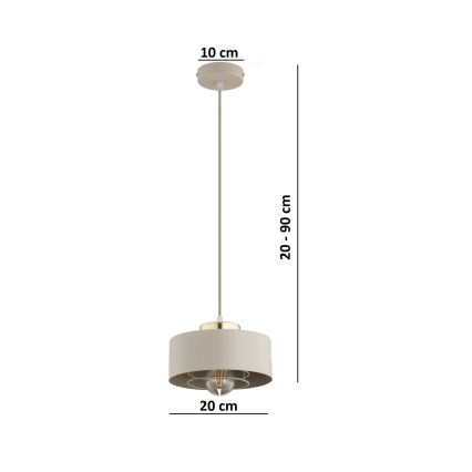Brilagi - Żyrandol na przewodzie SPRING 1xE27/60W/230V śr. 20 cm beżowy/złoty
